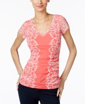 Inc International Concepts Embroidered Lace Blouse, Created For Macy's