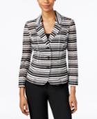 Nine West Three-button Striped Seersucker Jacket