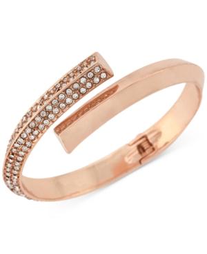 Bcbgeneration Rose Gold-tone Pave Bypass Bracelet