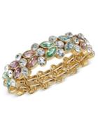 Gold-tone Crystal Studded Stretch Bracelet