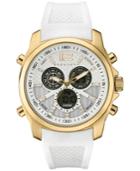 Sean John Men's Analog-digital Chronograph White Silicone Strap Watch And Bracelet Gift Set 42x57mm 10030697