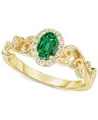 Emerald (3/8 Ct. T.w.) And Diamond (1/8 Ct. T.w.) Ring In 14k Yellow Gold