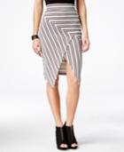 Material Girl Juniors' Striped Asymmetrical Midi Pencil Skirt, Only At Macy's