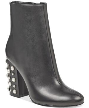 Ivanka Trump Telora Pearl-studded Block-heel Booties Women's Shoes