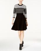 Jessica Howard Fit & Flare Patterned-knit Sweater Dress