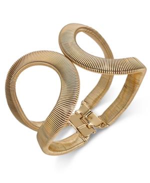 Thalia Sodi Gold-tone Textured Open Cuff Bracelet, Created For Macy's