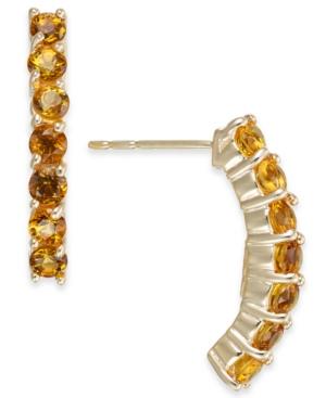 Citrine Curved Drop Earrings (1-1/8 Ct. T.w.) In 14k Gold