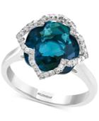 Effy London Blue Topaz (7-5/8 Ct. T.w.) & Diamond (1/5 Ct. T.w.) Ring In 14k White Gold