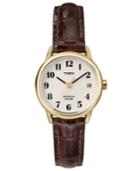 Timex Watch, Women's Brown Leather Strap T20071um