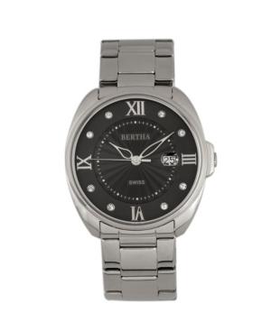 Bertha Quartz Amelia Collection Silver Stainless Steel Watch 38mm