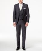 Calvin Klein Men's Extra Slim-fit Neat Gray Vested Suit