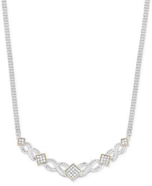 Wrapped In Love Diamond Frontal Necklace (1 Ct. T.w.) In 14k Gold And Sterling Silver, Created For Macy's