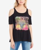 Jessica Simpson Juniors' Nova Cold-shoulder Graphic Top