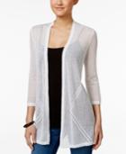 Charter Club Petite Open-front Pointelle Cardigan, Only At Macy's
