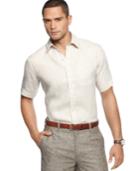 Tasso Elba Shirt, Short Sleeved Linen