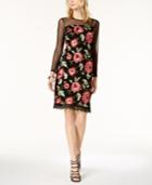 Thalia Sodi Embroidered Illusion Dress, Created For Macy's