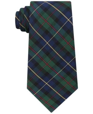 Club Room Men's Green Tartan Silk Tie, Created For Macy's