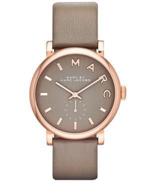 Marc By Marc Jacobs Watch, Women's Baker Gray Textured Leather Strap 37mm Mbm1266 - First @ Macy's!