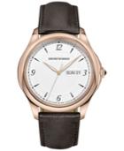 Emporio Armani Men's Swiss Esedra Brown Leather Strap Watch 43mm Ars8601