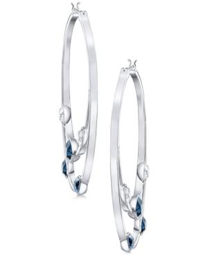 Swarovski Gaze Filigree Crystal 1-5/8 Hoop Earrings