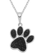 Diamond Paw 18 Pendant Necklace (1/10 Ct. T.w.) In Sterling Silver