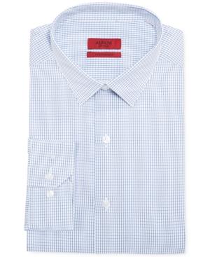 Alfani Red Fitted Blue Check Performance Dress Shirt