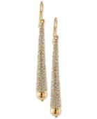Trina Turk Gold-tone Long Pave Linear Drop Earrings