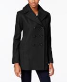 Kenneth Cole Petite Double-breasted Peacoat, Only At Macy's