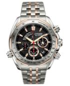 Citizen Men's Chronograph Eco-drive Signature Grand Complication Two Tone Titanium Bracelet Watch 44mm Bz0016-50e