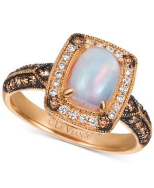 Le Vian Chocolatier Neopolitan Opal (5/8 Ct. T.w.) & Diamond (3/8 Ct. T.w.) Ring In 14k Rose Gold