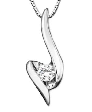 Diamond Necklace, 14k White Gold Diamond Sirena Heart (1/7 Ct. T.w.)