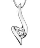 Diamond Necklace, 14k White Gold Diamond Sirena Heart (1/7 Ct. T.w.)