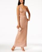 Adrianna Papell Beaded Spaghetti-strap Gown