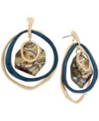 Robert Lee Morris Soho Gold-tone & Patina Abalone-look Orbital Drop Earrings