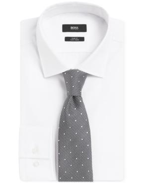 Boss Diamond Square Silk/linen Tie