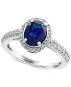 Royale Bleu By Effy Sapphire (1-3/8 Ct. T.w.) And Diamond (1/3 Ct. T.w.) Ring In 14k White Gold