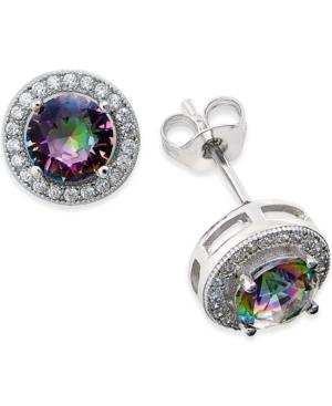 Giani Bernini Mystic Topaz (1-5/8 C.t. T.w.) And Cubic Zirconia Stud Earrings In Sterling Silver, Only At Macy's
