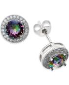 Giani Bernini Mystic Topaz (1-5/8 C.t. T.w.) And Cubic Zirconia Stud Earrings In Sterling Silver, Only At Macy's