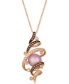 Le Vian Ultraviolet Pearl (9mm) & Diamond (3/8 Ct. T.w.) 20 Pendant Necklace In 14k Rose Gold