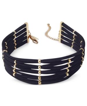 Inc International Concepts Gold-tone Faux-suede Beaded Choker Necklace, Created For Macy's