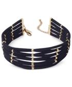 Inc International Concepts Gold-tone Faux-suede Beaded Choker Necklace, Created For Macy's