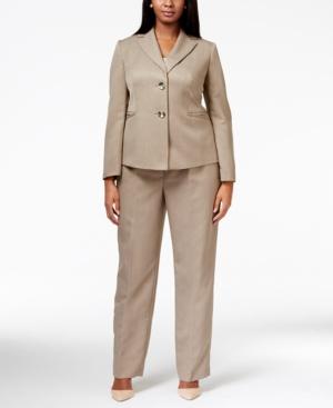 Le Suit Plus Size Two-button Tonal Stripe Pantsuit