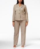 Le Suit Plus Size Two-button Tonal Stripe Pantsuit