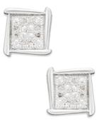Diamond Accent Square Stud Earrings In 10k White Or Yellow Gold