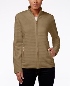 Karen Scott Quilted Zipper-front Jacket, Created For Macy's