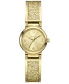 Caravelle New York By Bulova Women's Glitter Gold-tone Stainless Steel Bangle Bracelet Watch 24mm 44l164