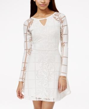 Material Girl Juniors' Burnout Fit-and-flare Dress