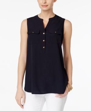 Charter Club Petite Split-neck Utility Top, Only At Macy's