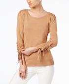 Inc International Concepts Drawstring-sleeve Sweater, Created For Macy's