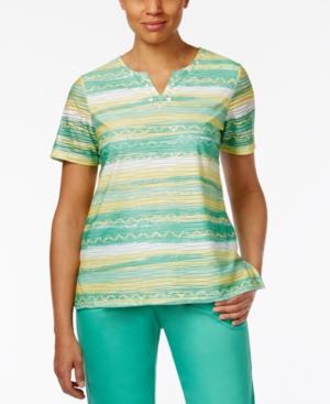 Alfred Dunner Petite Bahama Bays Embellished Printed Tunic